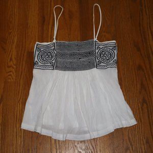 White Tank with Black Stitching